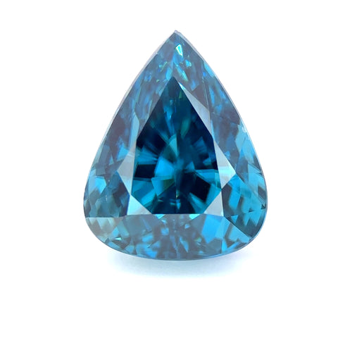 16.83 cts Natural Gemstone Blue Zircon from Cambodia - Pear Shape - 23358RGT