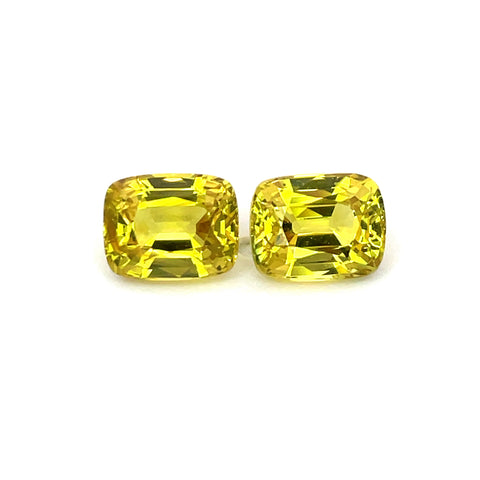 2.74 cts Natural Yellow Sapphire Gemstone Pair - Cushion Shape - 24209RGT