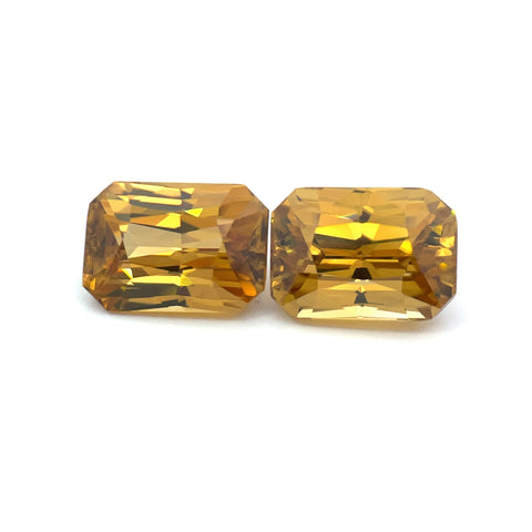 26.83 cts Natural Yellow Zircon Gemstone Pair- Emerald Shape - 24310RGT