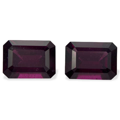 11.59cts Natural Gemstone Purple Rhodolite Garnet- Octagon Shape Pair - 1239RGT