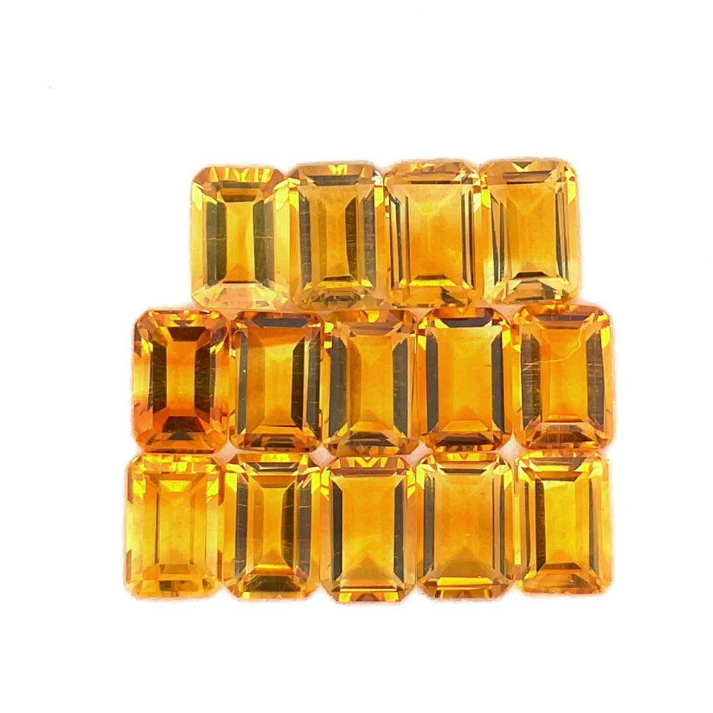 7.62cts 14Pcs Lot Natural Honey Yellow Citrine Gemstone -  6X4MM - Octagon Shape - 22002RGT