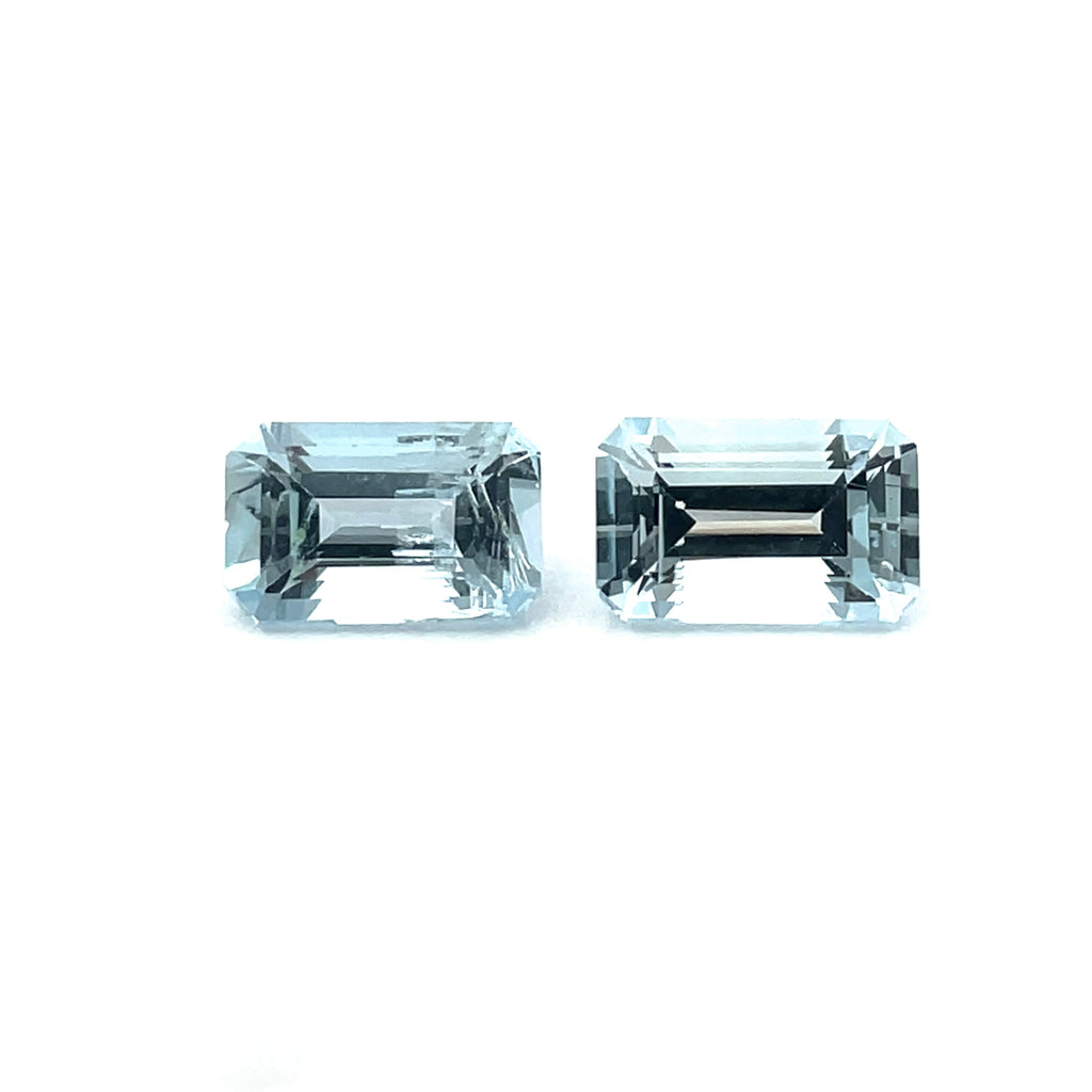 2.45cts Natural Blue Aquamarine Gemstone Pair - Octagon Shape - 22205RGT