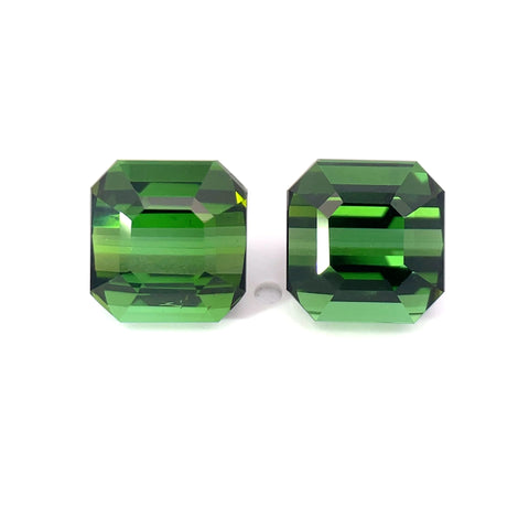 9.26 cts Natural Bottle Green Tourmaline Gemstone Pair - Octagon Shape - 22298RGT