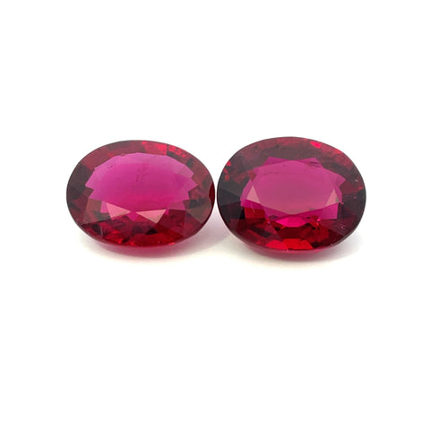 14.53 cts Natural Gemstone Rubellite Tourmaline Pair - Oval Shape - 22256RGT
