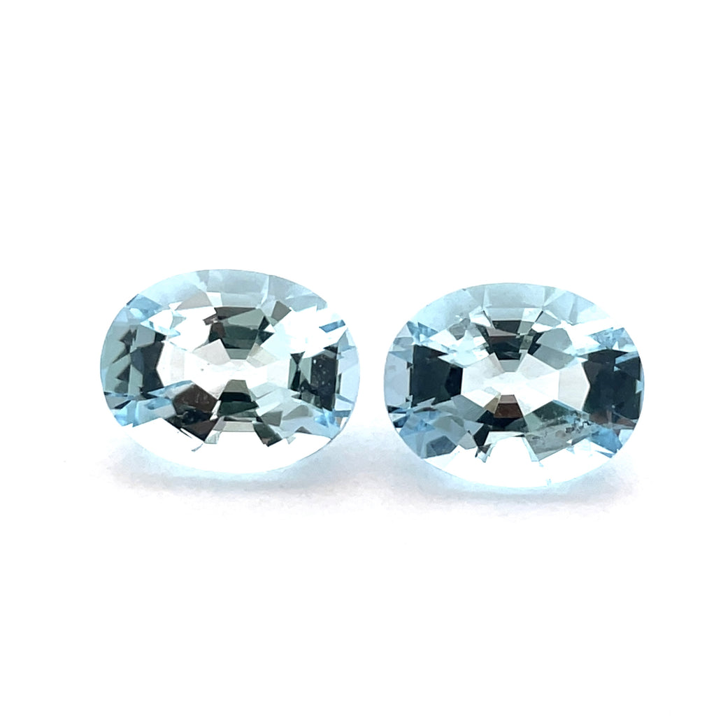 3.58cts Natural Blue Aquamarine Gemstone Pair - Oval Shape - 22957RGT