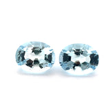 3.58cts Natural Blue Aquamarine Gemstone Pair - Oval Shape - 22957RGT