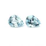3.63cts Natural Blue Aquamarine Gemstone Pair - Pear Shape - 22987RGT