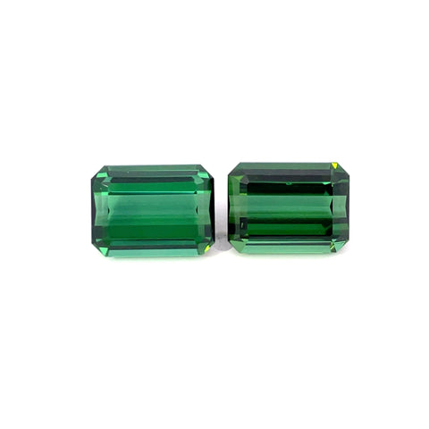 3.40 cts Natural Green Tourmaline Gemstone Pair - Octagon Shape - 23400RGT