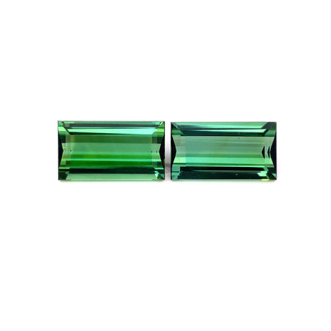 6.13 cts Natural Green Tourmaline Gemstone Pair - Square Shape - 23401RGT