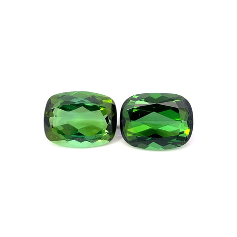4.10 cts Natural Green Tourmaline Gemstone Pair - Square Shape - 23408RGT