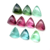 6.95cts 10Pcs Lot Natural Multi-Color Tourmaline Gemstone  - 6MM - Trilliant Shape - 23448RGT