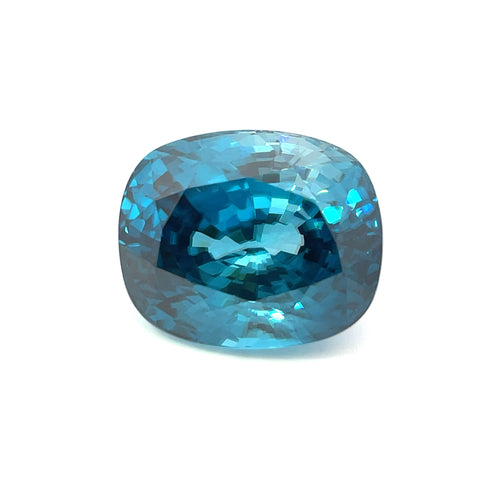 23.82 cts Natural Gemstone Blue Zircon from Cambodia - Cushion Shape - 23524RGT