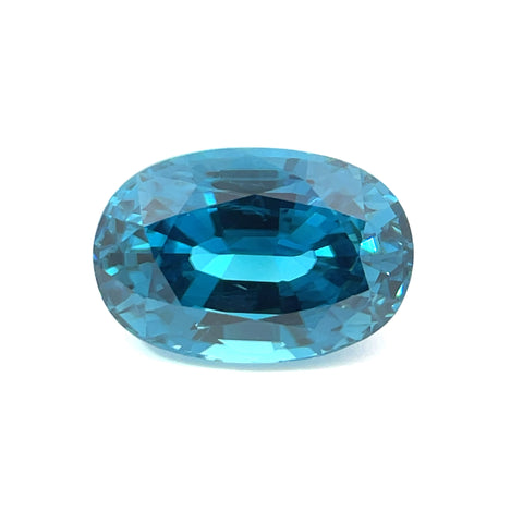 14.33 cts Natural Gemstone Blue Zircon from Cambodia - Oval Shape - 23527RGT