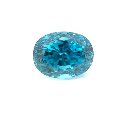 11.43 cts Natural Gemstone Blue Zircon from Cambodia - Oval Shape - 23532RGT
