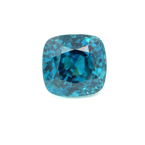 10.07 cts Natural Gemstone Blue Zircon from Cambodia - Cushion Shape - 23540RGT