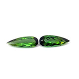 2.42cts Natural Green Tourmaline Gemstone Pair - Pear Shape