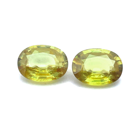 3.54cts Natural Madagascar Green Sphene Gemstone Pair - Oval Shape - 24947RGT