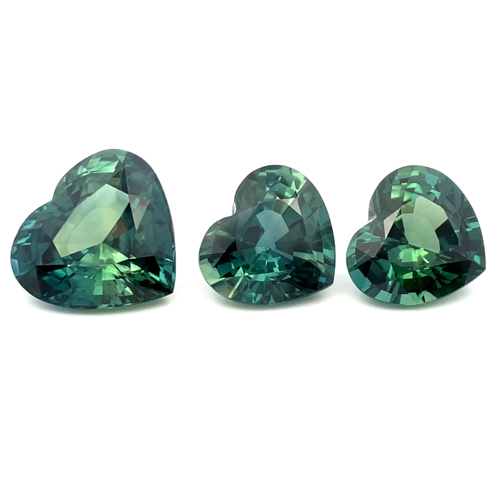 13.50cts Bellerophon Natural Unheated Teal Sapphire Gemstone - Heart Shape - 24469RGT / 24375AFR