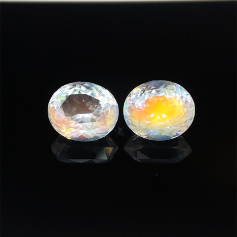 8.49cts Natural Rainbow Moonstone Gemstone Pair - Oval Shape - 24860RGT