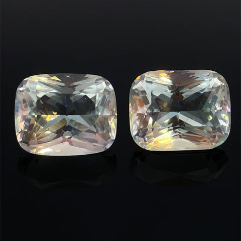 10.52cts Natural Rainbow Moonstone Gemstone Pair - Cushion Shape - 24863RGT