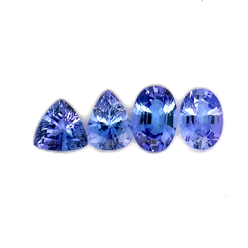 3.06cts 4Pcs Lot Natural Blue Tanzanite Gemstone - Mix Shape - 24967RGT
