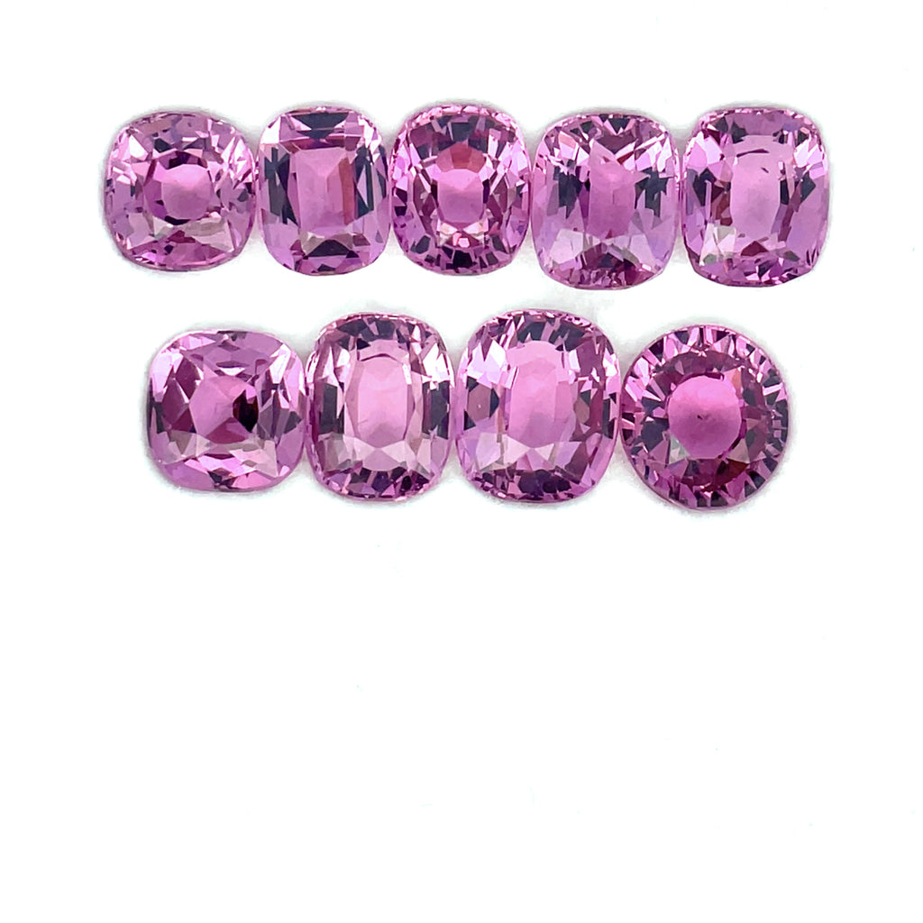 12.54cts 9Pcs Lot Natural Malaya Garnet Gemstone - Cushion Shape - 24981RAS