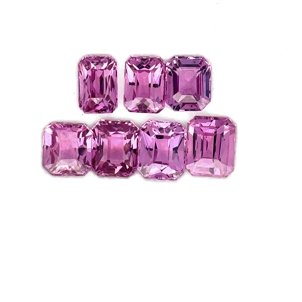 8.55cts 7Pcs Lot Natural Malaya Garnet Gemstone - Octagon Shape - 24984RAS