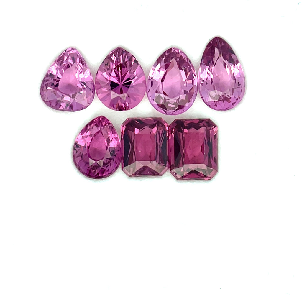 8.57cts 7Pcs Lot Natural Malaya Garnet Gemstone - Mix Shape - 24985RAS