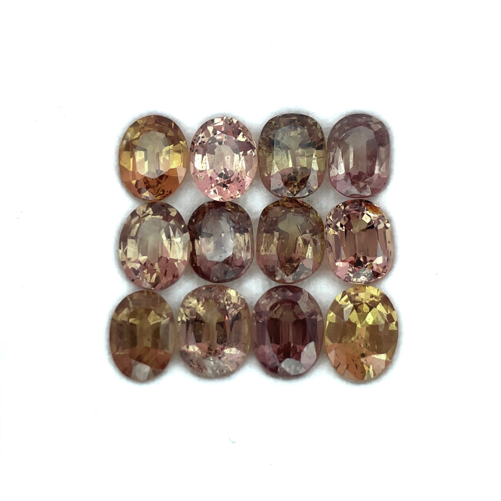 9.59cts 12Pcs Lot Natural Color Change Garnet Gemstone - Oval Shape - 25002RGT