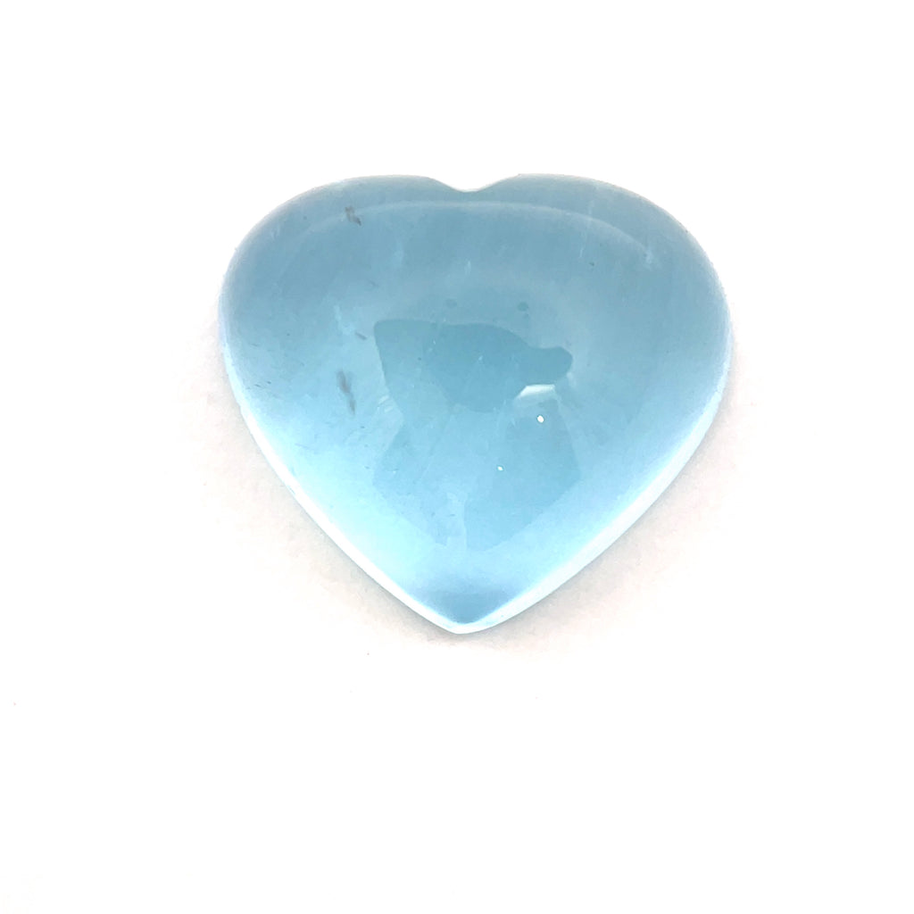 15.24cts Natural Blue Aquamarine Cabochon - Heart Shape - 25101RGT