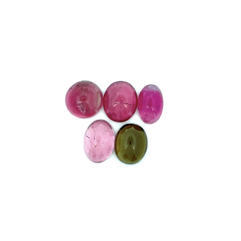 24.44cts Natural Bi-Color Tourmaline Gemstone - Mix Cabochon - 25114RGT