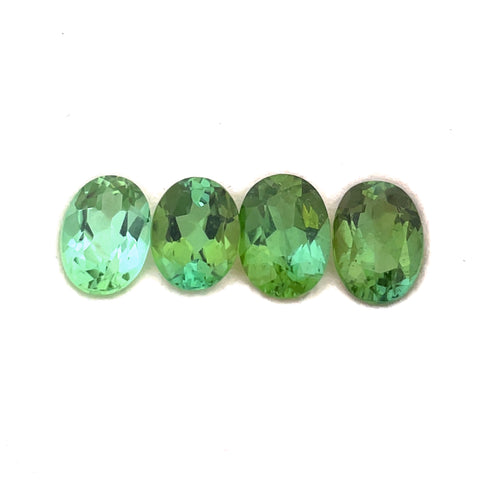 3.06cts 4Pcs Lot Natural Green Tourmaline Gemstone - 7X5MM - Oval Shape - 25197RGT