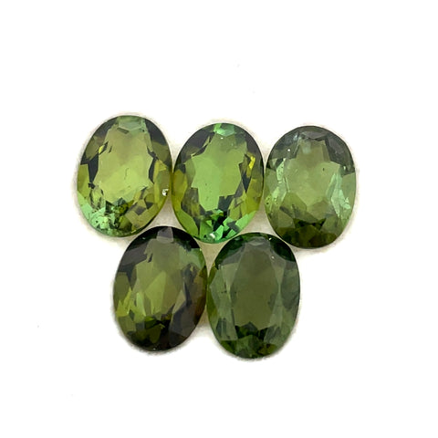 3.85cts 5Pcs Lot Natural Green Tourmaline Gemstone - 7X5MM - Oval Shape - 25200RGT