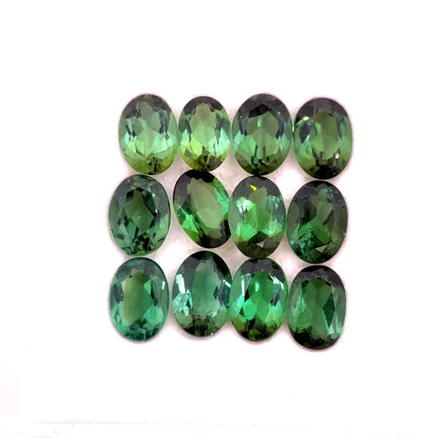 9.00cts 12Pcs Lot Natural Green Tourmaline Gemstone - 7X5MM - Oval Shape - 25208RGT