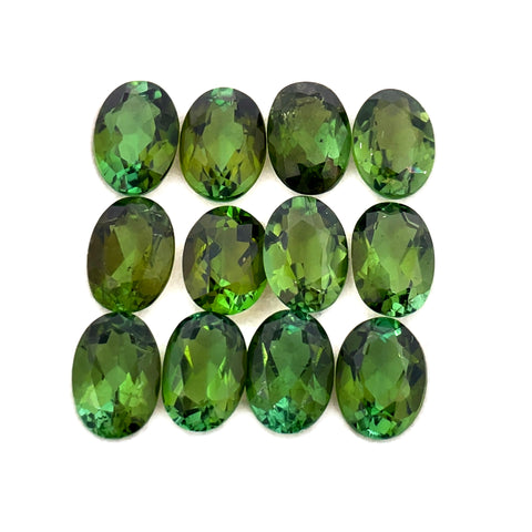 9.78cts 12Pcs Lot Natural Green Tourmaline Gemstone - 7X5MM - Oval Shape - 25210RGT