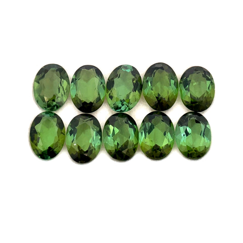 7.85cts 10Pcs Lot Natural Green Tourmaline Gemstone - 7X5MM - Oval Shape - 25211RGT