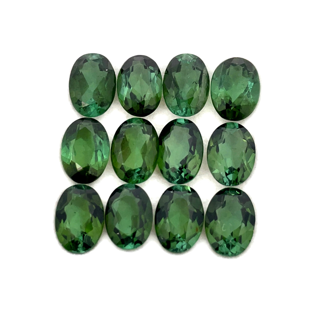 9.57cts 12Pcs Lot Natural Green Tourmaline Gemstone - 7X5MM - Oval Shape - 25212RGT