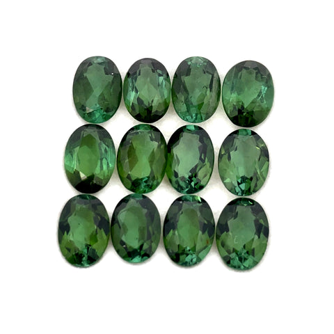 9.57cts 12Pcs Lot Natural Green Tourmaline Gemstone - 7X5MM - Oval Shape - 25212RGT