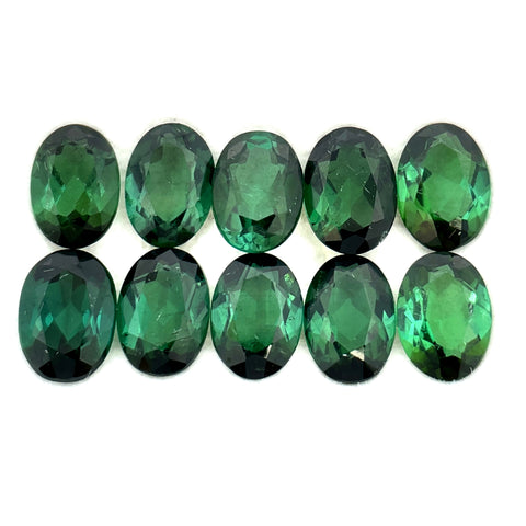 7.98cts 10Pcs Lot Natural Green Tourmaline Gemstone - 7X5MM - Oval Shape - 25217RGT