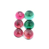 4.20cts 6Pcs Lot Natural Bi-Color Tourmaline Gemstone - 5/5.5MM - Round Cabochon - 25237RGT