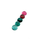 7.22cts 5Pcs Lot Natural Bi-Color Tourmaline Gemstone - 6.5MM - Round Cabochon - 25238RGT