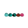7.22cts 5Pcs Lot Natural Bi-Color Tourmaline Gemstone - 6.5MM - Round Cabochon - 25238RGT