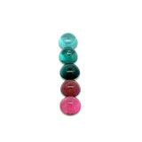 7.22cts 5Pcs Lot Natural Bi-Color Tourmaline Gemstone - 6.5MM - Round Cabochon - 25238RGT