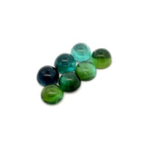 12.93cts 7Pcs Lot Natural Bi-Color Tourmaline Gemstone - 7MM - Round Cabochon - 25239RGT
