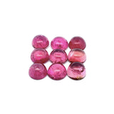 20.95cts 9Pcs Lot Natural Bi-Color Tourmaline Gemstone - 8MM - Round Cabochon - 25241RGT