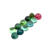 32.70cts 11Pcs Lot Natural Bi-Color Tourmaline Gemstone - 8/8.5MM - Round Cabochon - 25242RGT