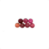 11.59cts 7Pcs Lot Natural Bi-Color Tourmaline Gemstone - 7MM - Round Cabochon - 25243RGT