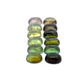 11.85cts 12Pcs Lot Natural Bi-Color Tourmaline Gemstone - 7X5MM - Oval Cabochon - 25247RGT