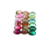 18.89cts 6Pcs Lot Natural Bi-Color Tourmaline Gemstone - 7X5MM - Oval Cabochon - 25248RGT