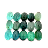 30.90cts 32Pcs Lot Natural Bi-Color Tourmaline Gemstone - 7X5MM - Oval Cabochon - 25249RGT